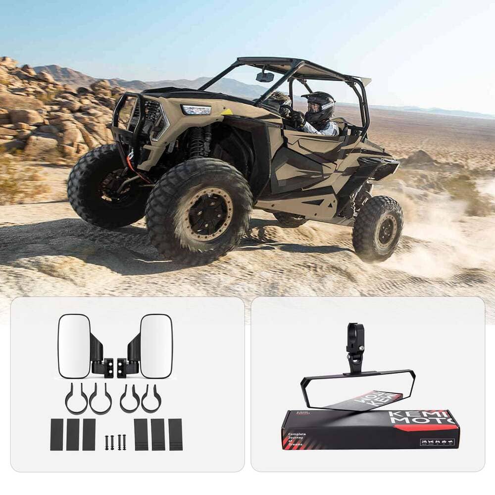 Kemimoto Polaris RZR Pro R UTV 1.75"-2" Side Mirror & Race Convex Mirror