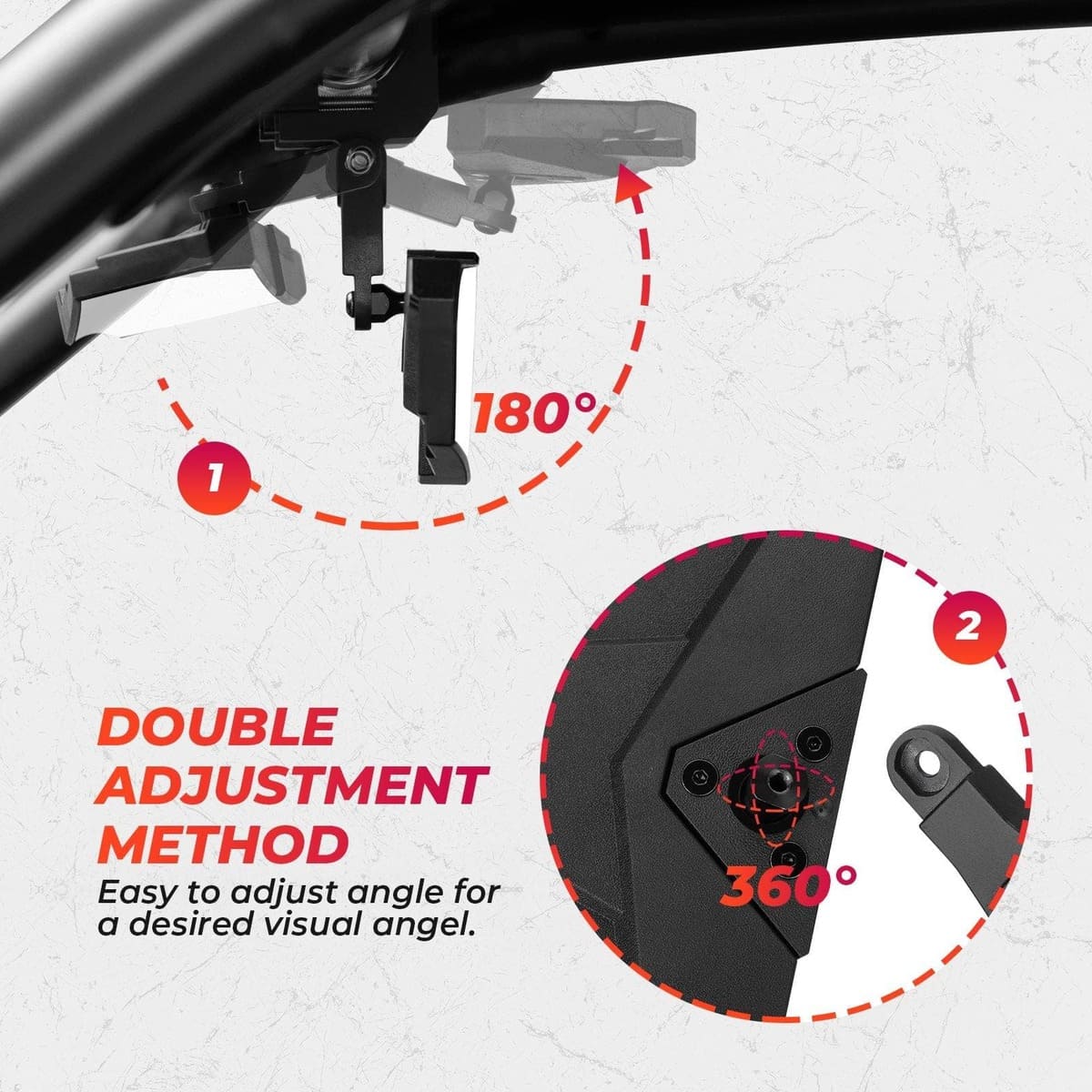 Kemimoto Polaris RZR Pro XP "1.5-2" Rear view Mirror