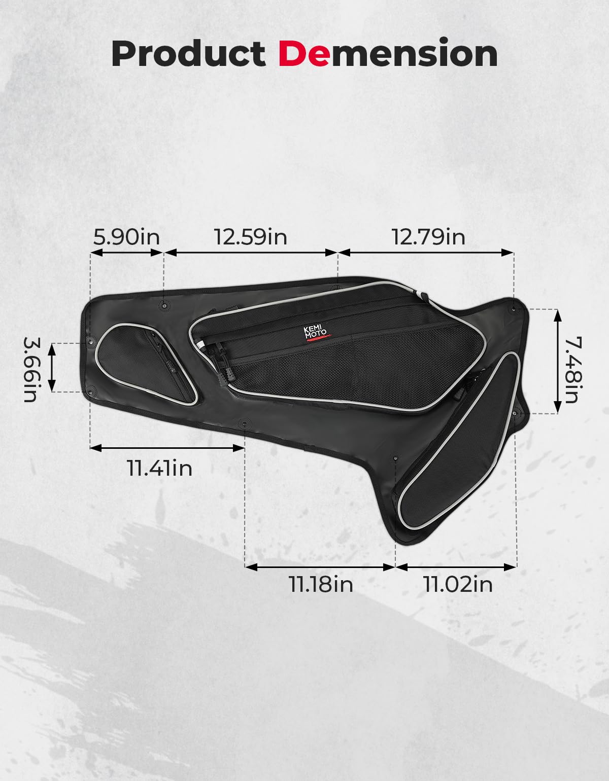 Kemimoto Polaris RZR PRO XP/4 Front Door Bags With Knee Pads