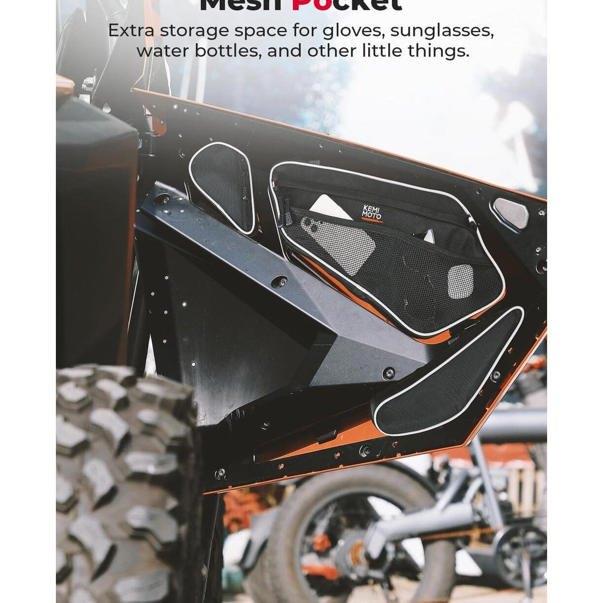 Kemimoto Polaris RZR Pro XP Front Door Bags w/ Knee Pads