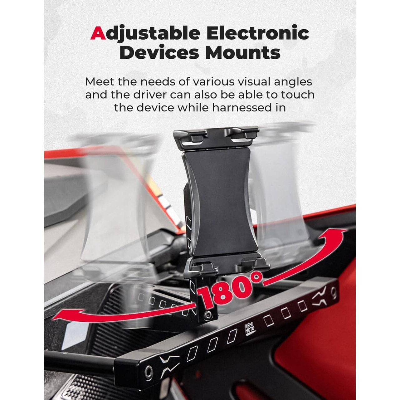 Kemimoto Polaris RZR Pro XP Electronic Device Mounts with Grab Bar