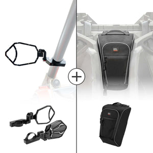 Kemimoto Polaris RZR Pro XP Rear View Side Mirrors & Center Shoulder Bag