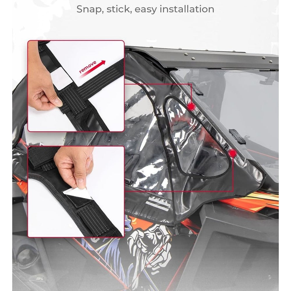 Kemimoto Polaris RZR Pro XP Soft Cab Enclosure Upper Doors - 2 Seat