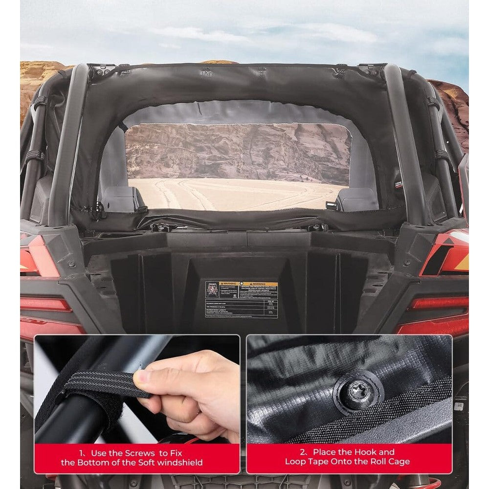 Kemimoto Polaris RZR Pro XP UTV Soft Rear Windshield