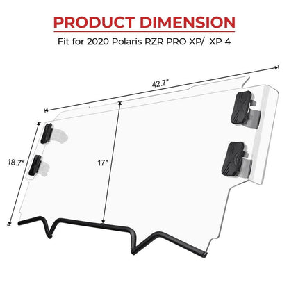Kemimoto Polaris RZR PRO XP/ 4 UTV Half Windshield