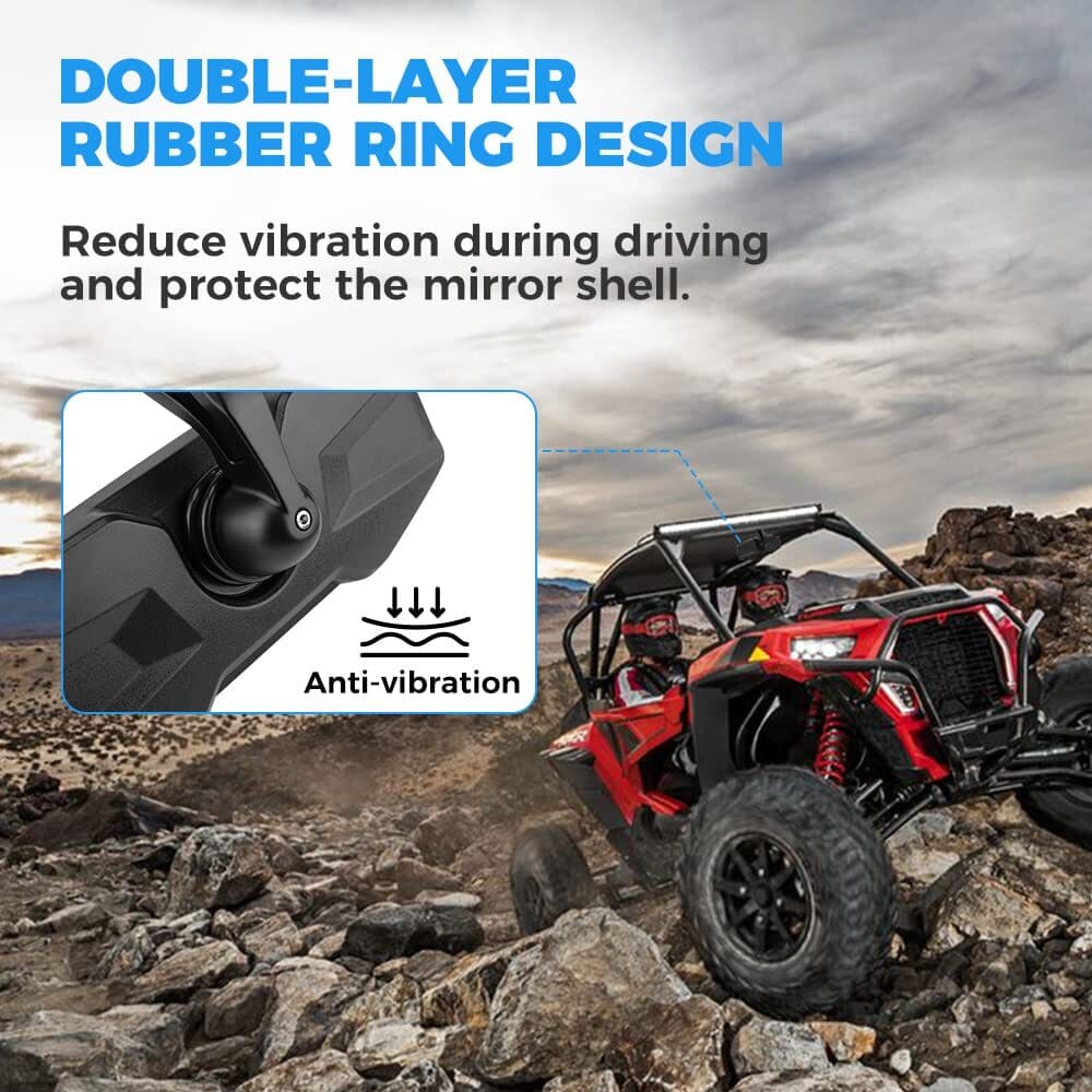 Kemimoto Polaris RZR Rear View Center Mirror for 1.75" Roll Bar