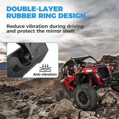 Kemimoto Polaris RZR Rear View Center Mirror for 1.75" Roll Bar