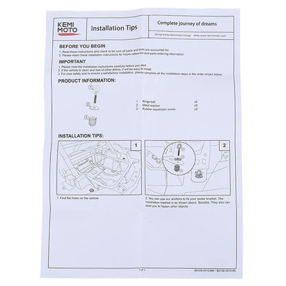 Kemimoto Polaris RZR Upgrade ATV Tie Down Anchors