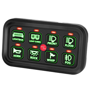 Kemimoto Polaris RZR UTV 12-24V 8 Gang Switch Panel