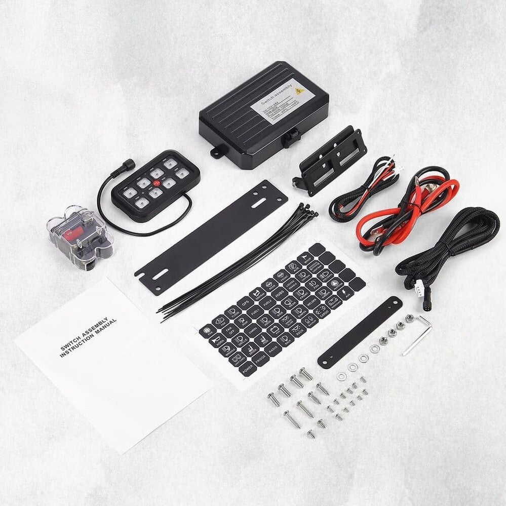 Kemimoto Polaris RZR UTV 12-24V 8 Gang Switch Panel