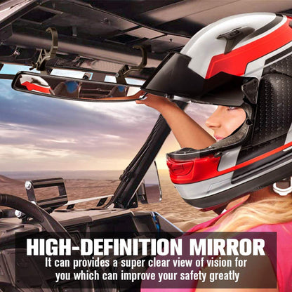 Kemimoto Polaris RZR UTV Mirror w/ ShatterProof Tempered Glass & 1.75" Clamp Fit