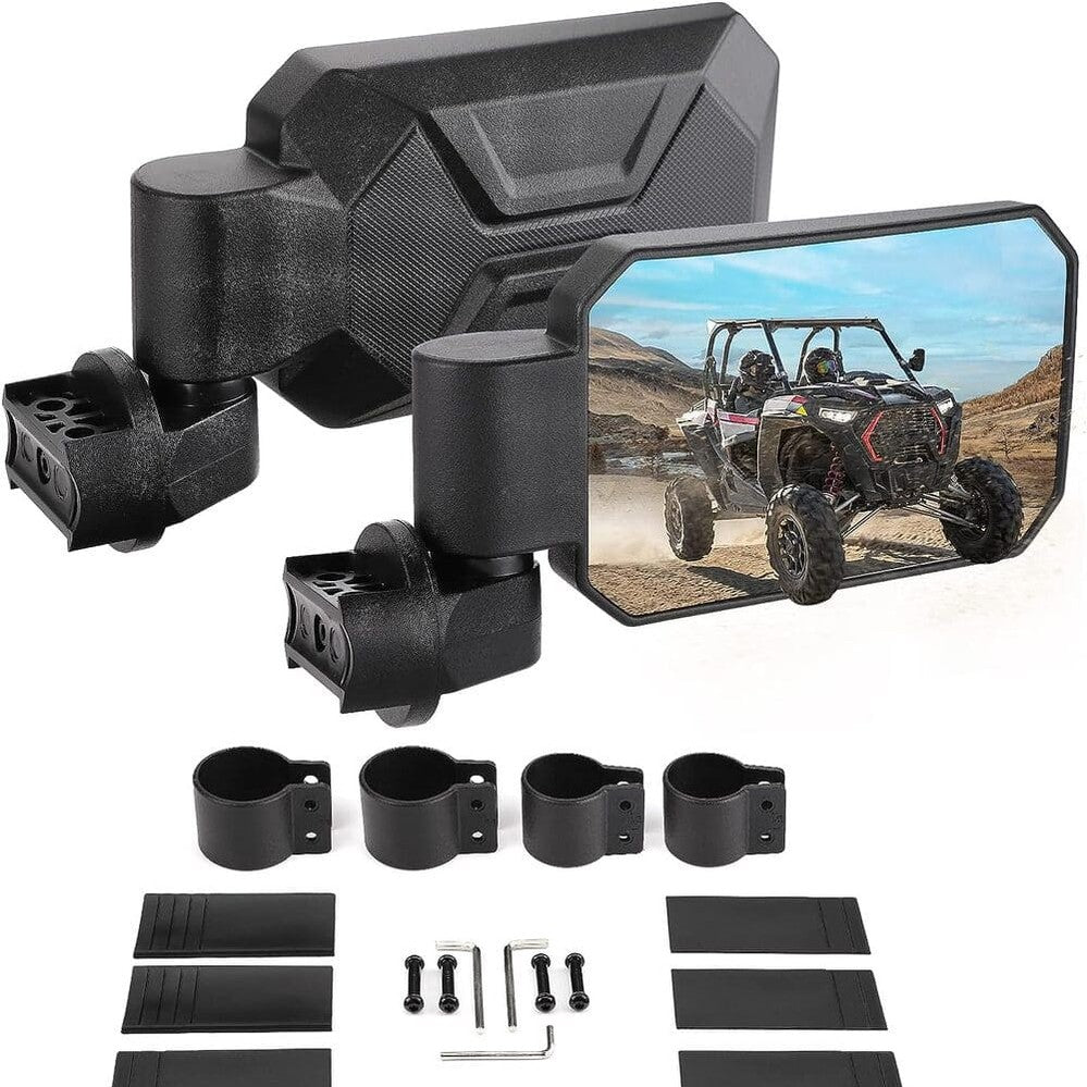 Kemimoto Polaris RZR UTV Rear Side View Mirrors 1.6"/2" - 1 Pair