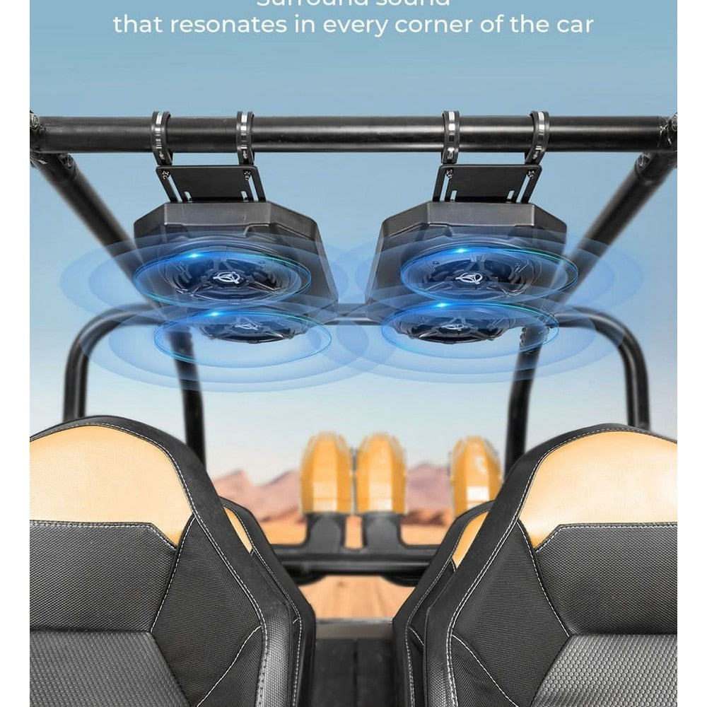 Kemimoto Polaris RZR XP 1000 6.5'' UTV Bluetooth Sound System Speakers w/ 625''-1.9'' Roll Bar