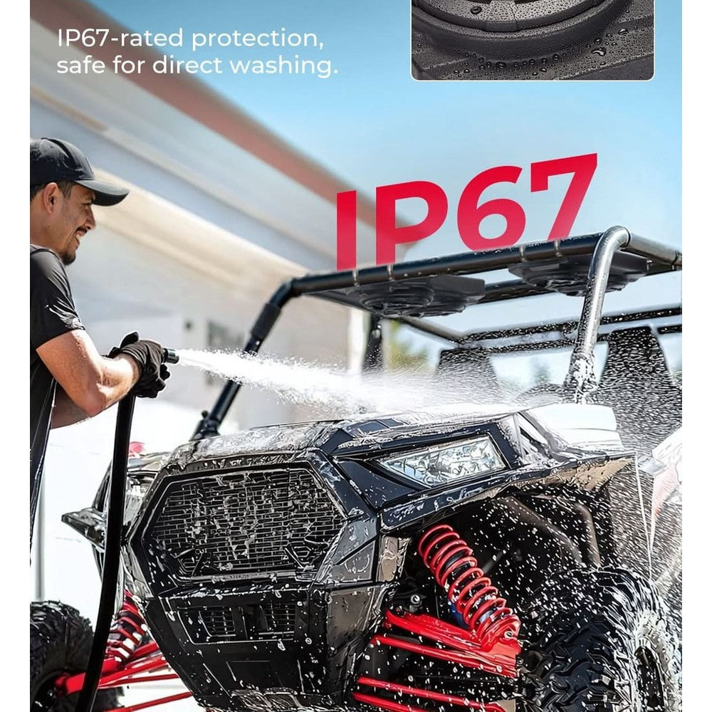 Kemimoto Polaris RZR XP 1000 6.5'' UTV Bluetooth Sound System Speakers w/ 625''-1.9'' Roll Bar