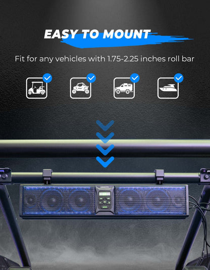 Kemimoto 6 Speaker 26" RGB Bluetooth Sound Bar
