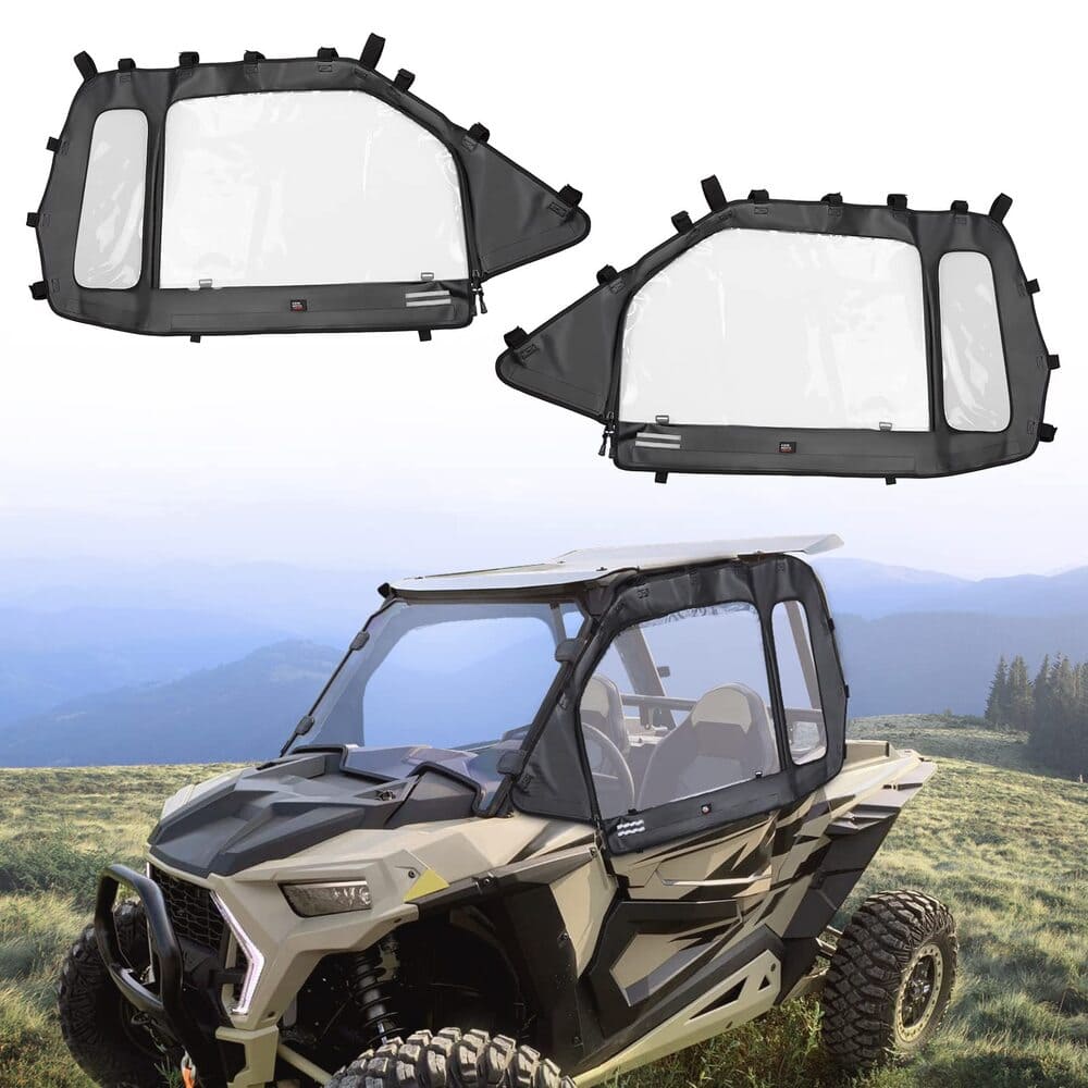Kemimoto Polaris RZR XP 1000 Cab Enclosures 2 Soft Upper Doors & 3-in-1 Flip Windshield