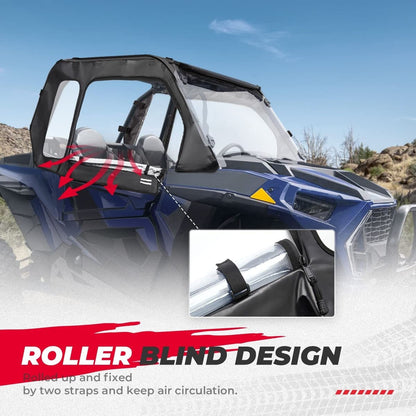 Kemimoto Polaris RZR XP 1000 Cab Enclosures 2 Soft Upper Doors 3-in-1 Flip Windshield