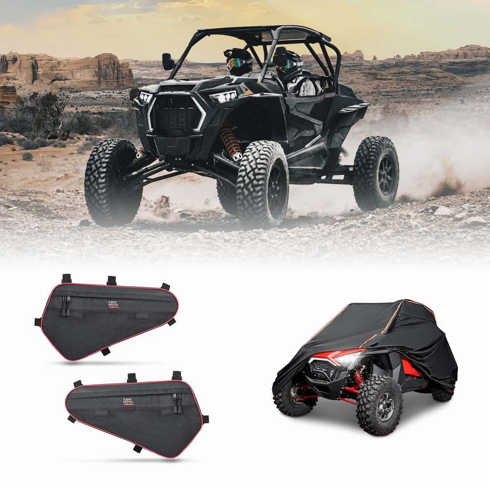 Kemimoto Polaris RZR XP 1000 Lower Door Storage Bag & Cover with Rlective Strip