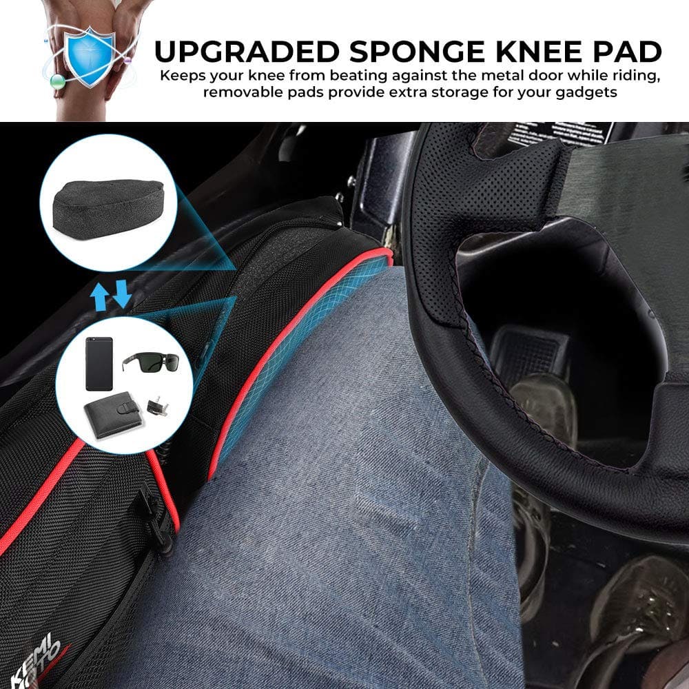 Kemimoto Polaris RZR XP 1000 Front Side Door Bags with Knee Pad