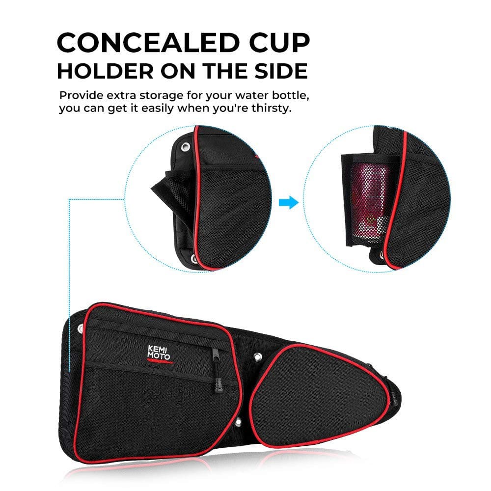 Kemimoto Polaris RZR XP 1000 Front Side Door Bags with Knee Pad