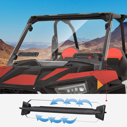 Kemimoto Polaris RZR XP 1000 Front Windshield with Adjustable Vents