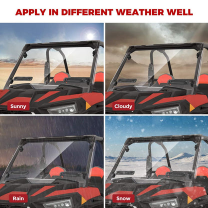 Kemimoto Polaris RZR XP 1000 Front Windshield with Adjustable Vents