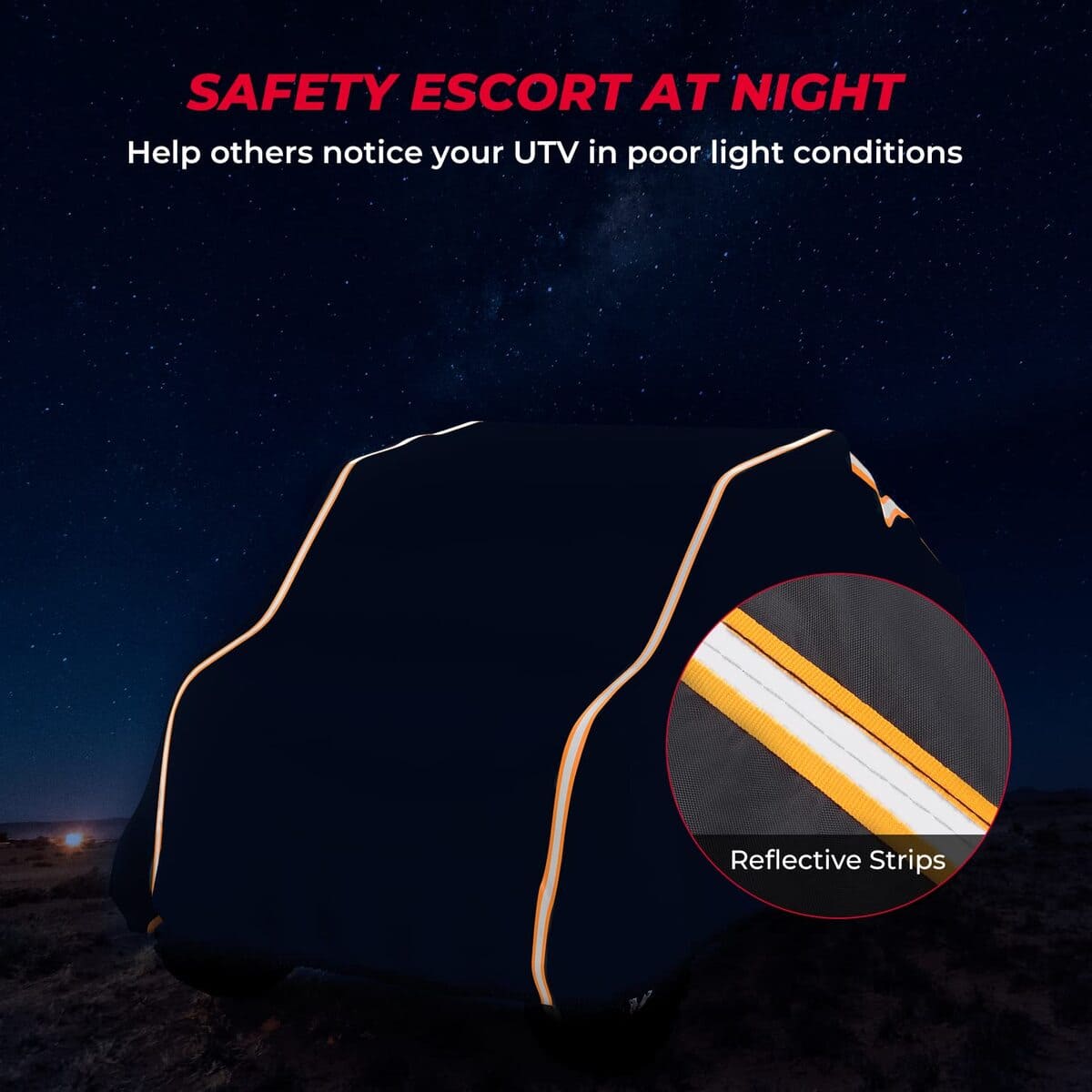 Kemimoto Polaris RZR XP 1000 Reflective Strip UTV Cover Rays