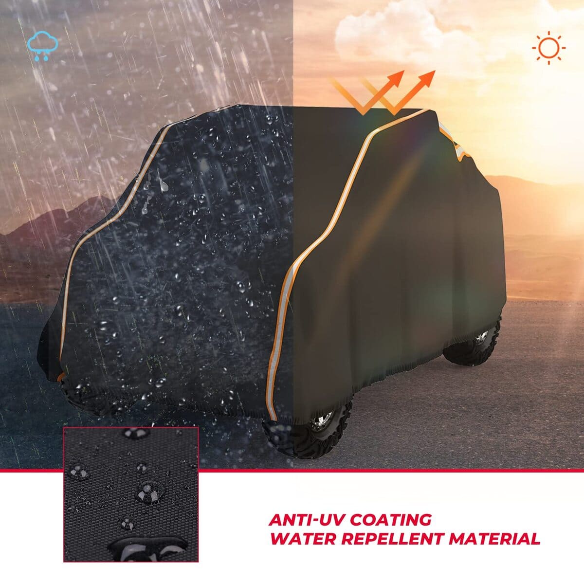 Kemimoto Polaris RZR XP 1000 Reflective Strip UTV Cover Rays