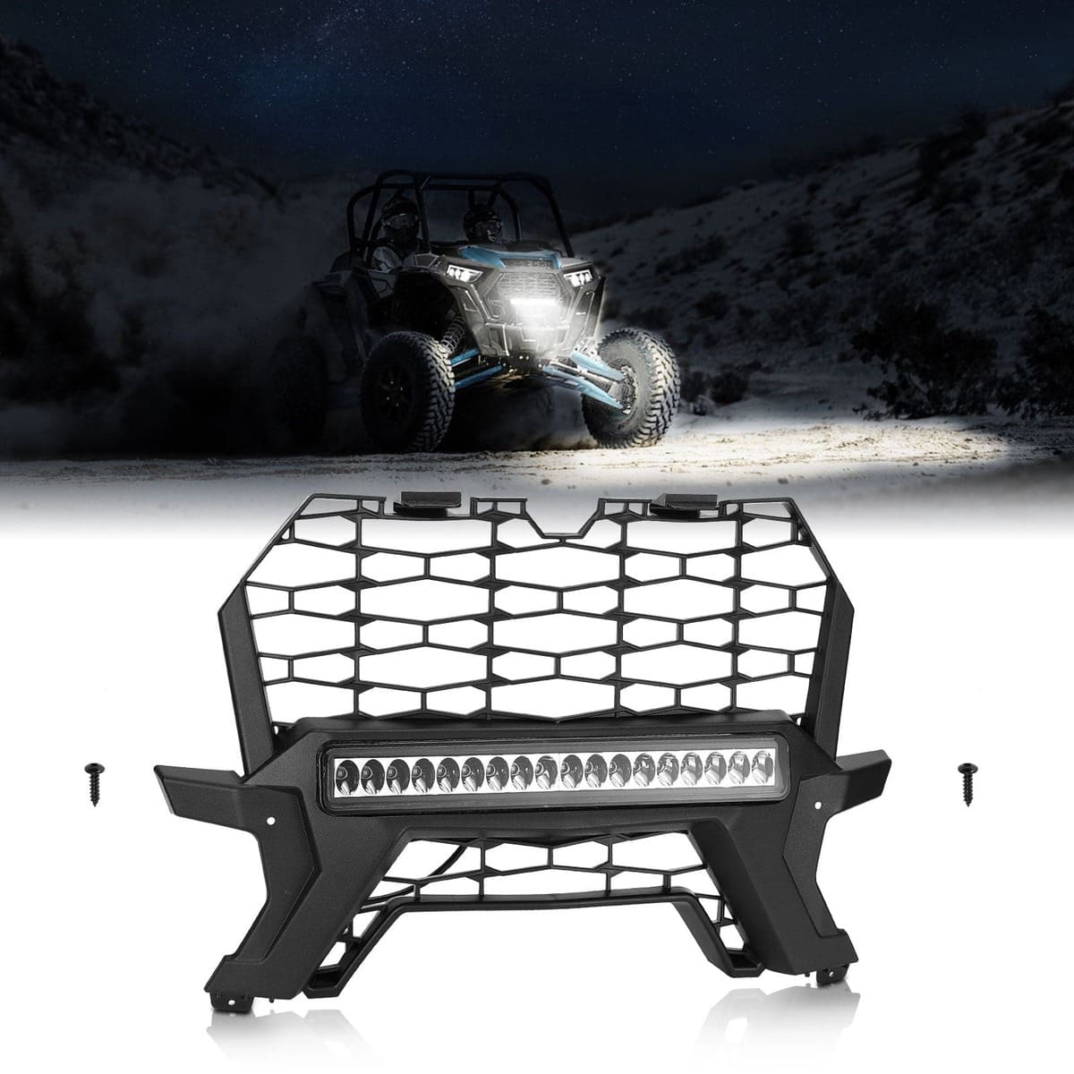 Kemimoto Polaris RZR XP 1000 Front Lower Mesh Grill Radiator Guards