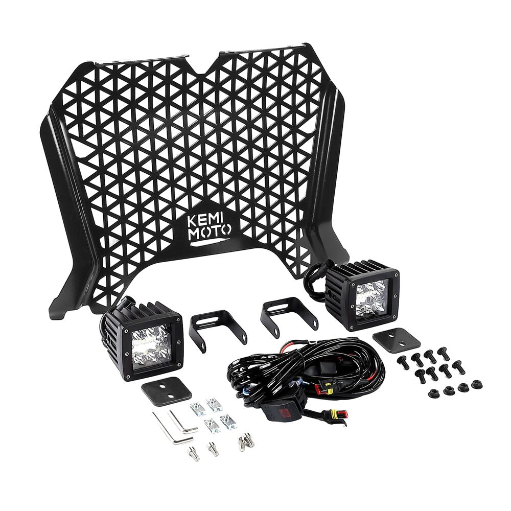 Kemimoto Polaris RZR XP 1000/Turbo UTV Metal Front Grill Light
