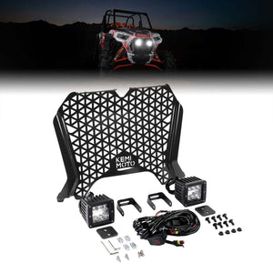 Kemimoto Polaris RZR XP 1000 UTV Metal Front Grill Light