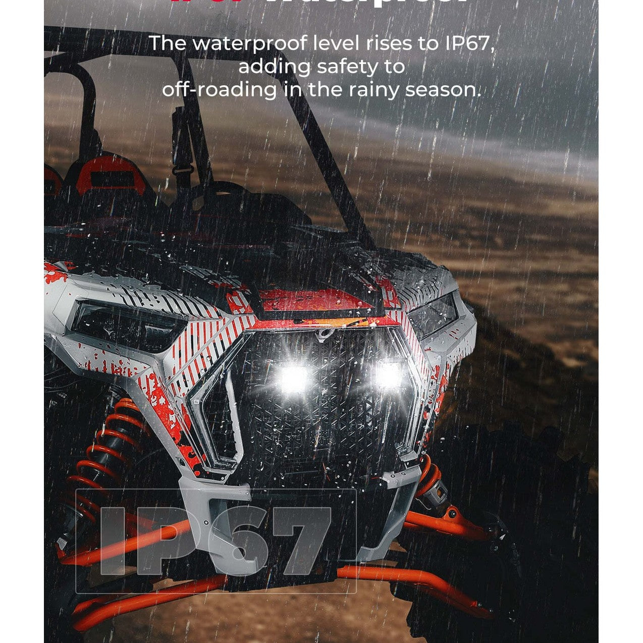 Kemimoto Polaris RZR XP 1000 UTV Metal Front Grill Light