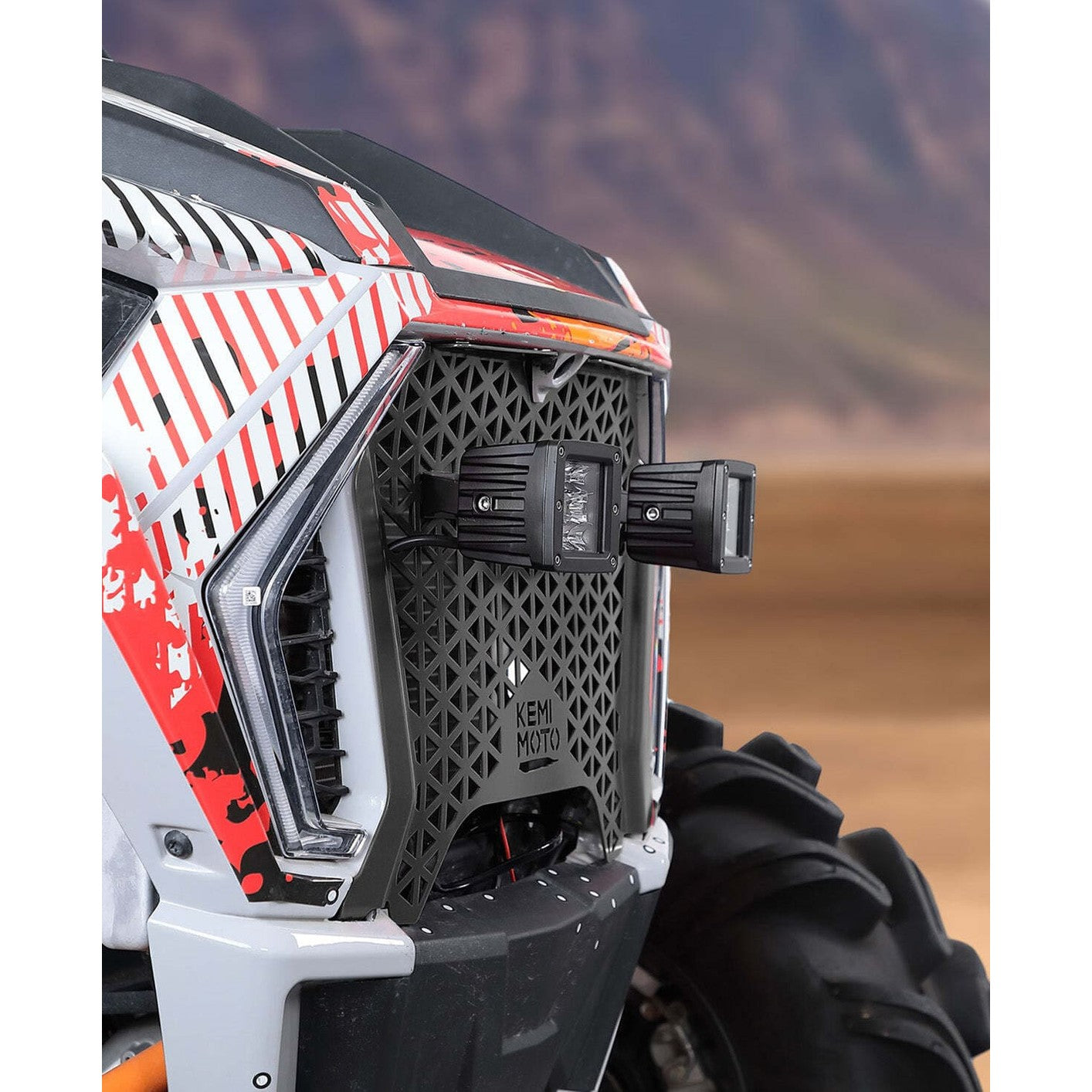 Kemimoto Polaris RZR XP 1000 UTV Metal Front Grill Light