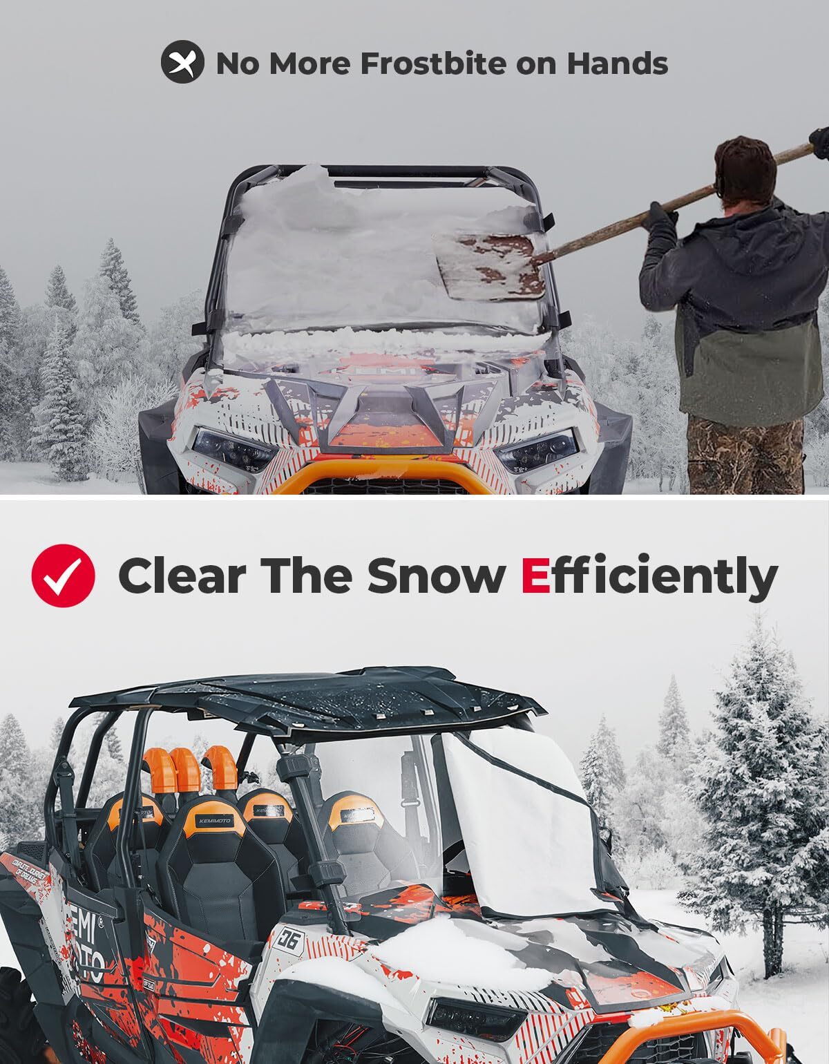 Kemimoto Polaris RZR XP 1000 Windshield Cover for Ice & Snow