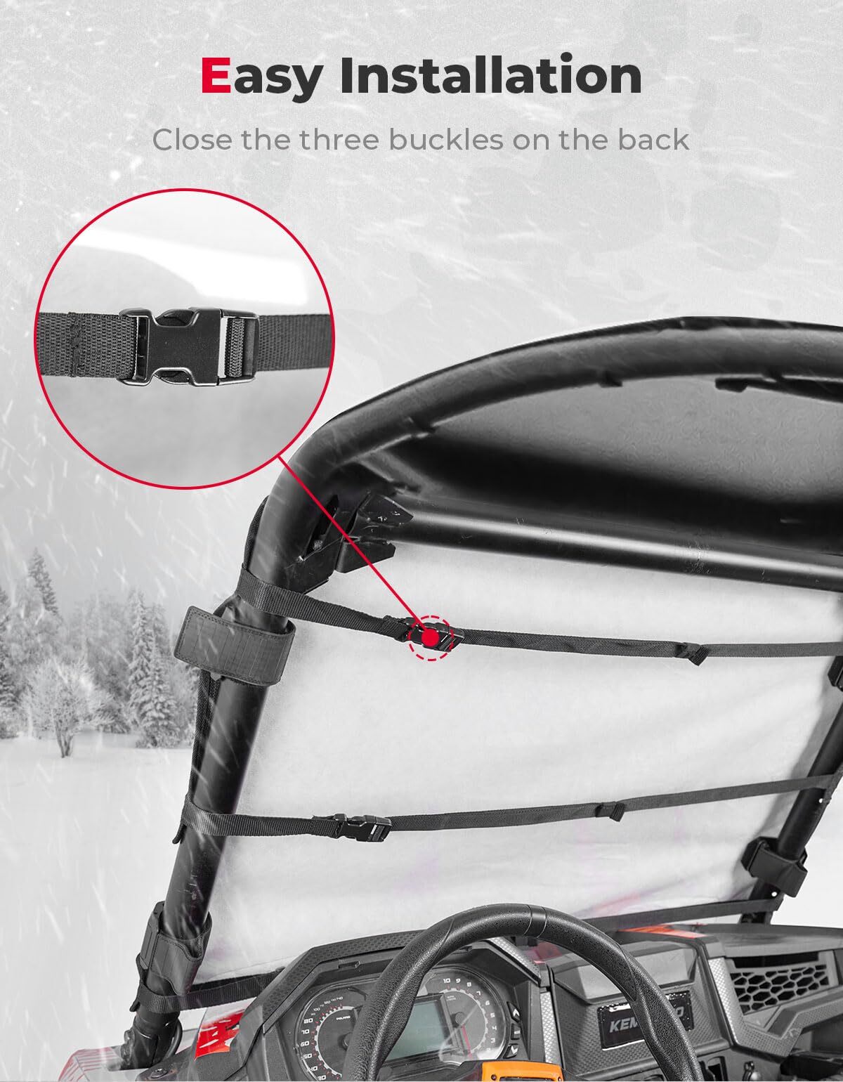 Kemimoto Polaris RZR XP 1000 Windshield Cover for Ice & Snow