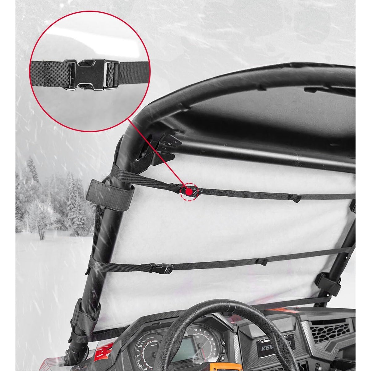 Kemimoto Polaris RZR XP 1000 Windshield Cover for Ice & Snow