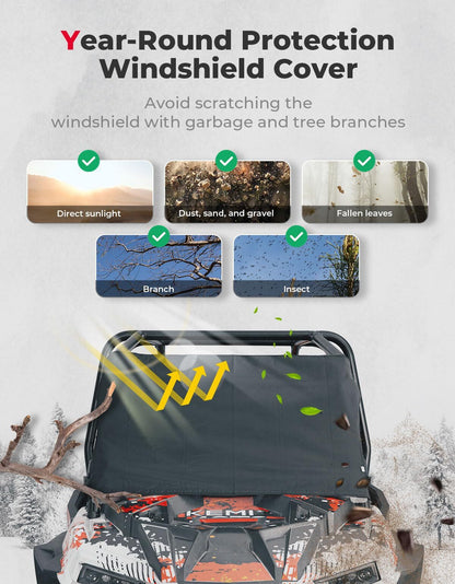 Kemimoto Polaris RZR XP 1000 Windshield Cover for Ice & Snow