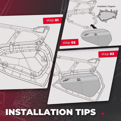 Kemimoto Polaris RZR XP 1000 Upgraded 1680D Lower Door Storage Bags