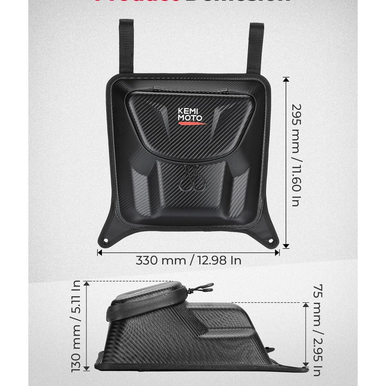 Kemimoto Polaris RZR XP 1000 Upgraded EVA UTV Center Storage Bag with PVC Zippers