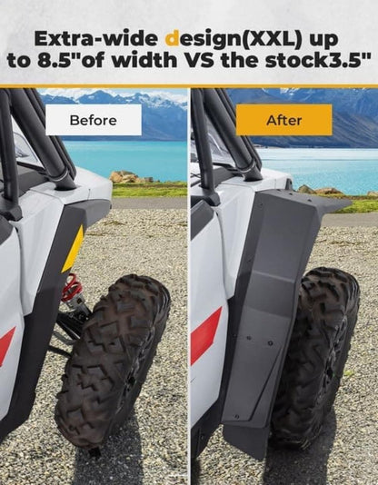 Kemimoto 24+ Polaris RZR XP 1000 Extended 8.5" Fender Flares 4Pcs