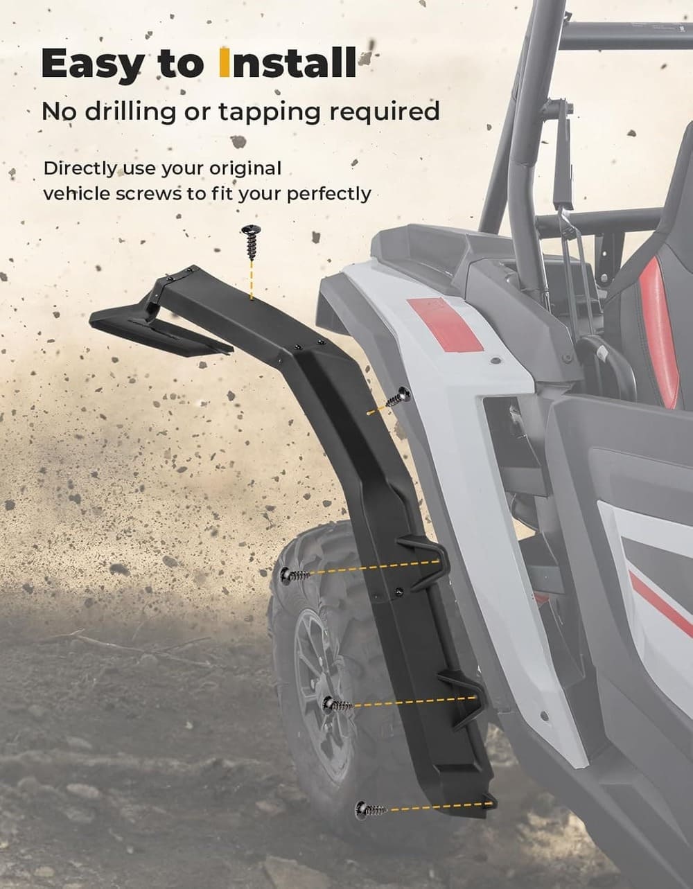 Kemimoto 24+ Polaris RZR XP 1000 Extended 8.5" Fender Flares 4Pcs