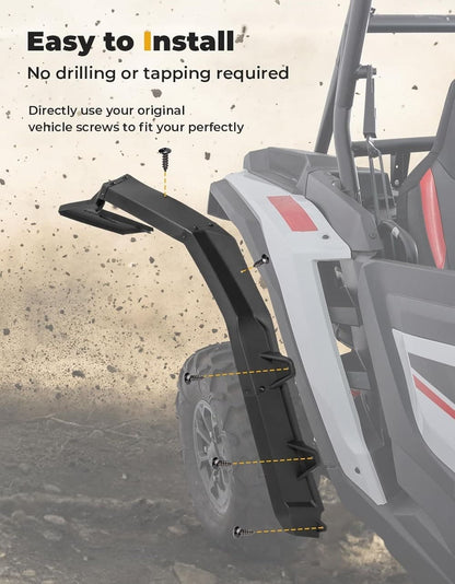 Kemimoto 24+ Polaris RZR XP 1000 Extended 8.5" Fender Flares 4Pcs