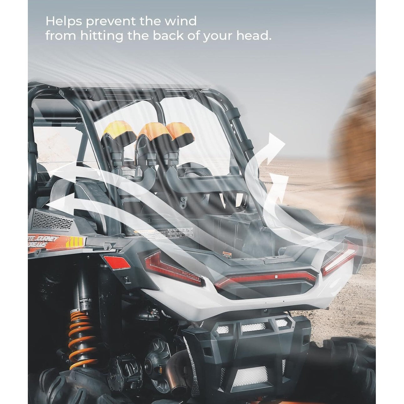 Kemimoto Polaris RZR XP 4 1000 Heavy Duty Rear Windshield - 4 Seater