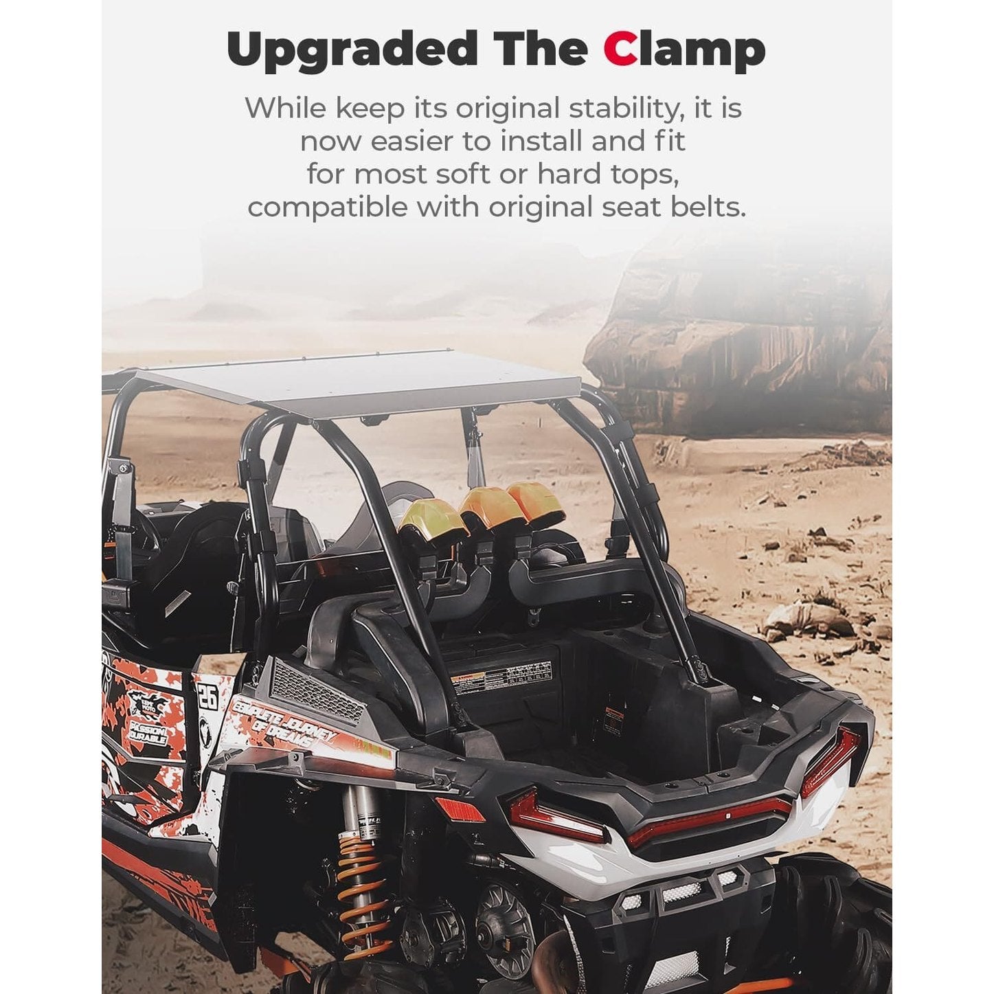 Kemimoto Polaris RZR XP 4 1000 Heavy Duty Rear Windshield - 4 Seater