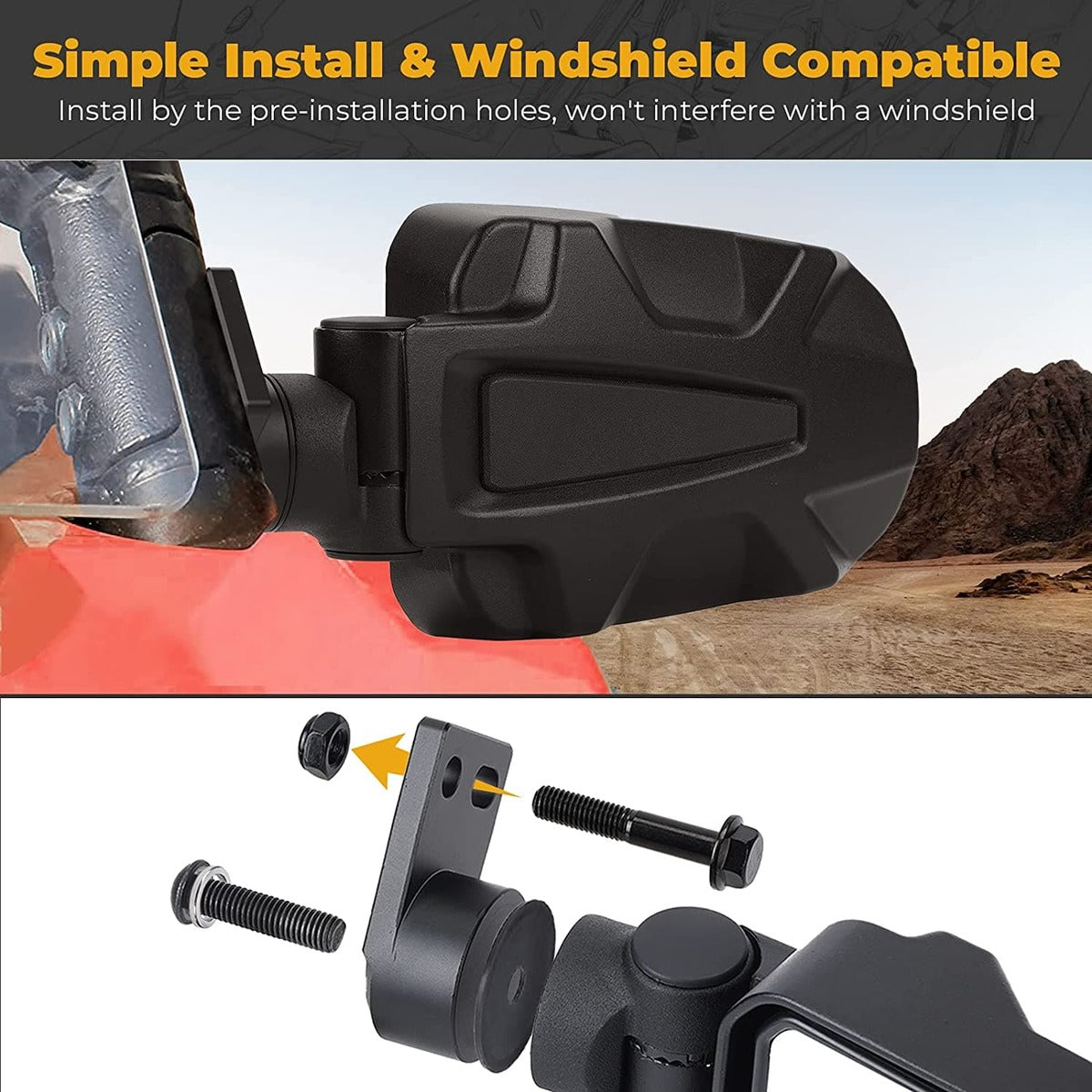 Kemimoto Polaris RZR XP 1000/ Turbo Folding Side Mirrors