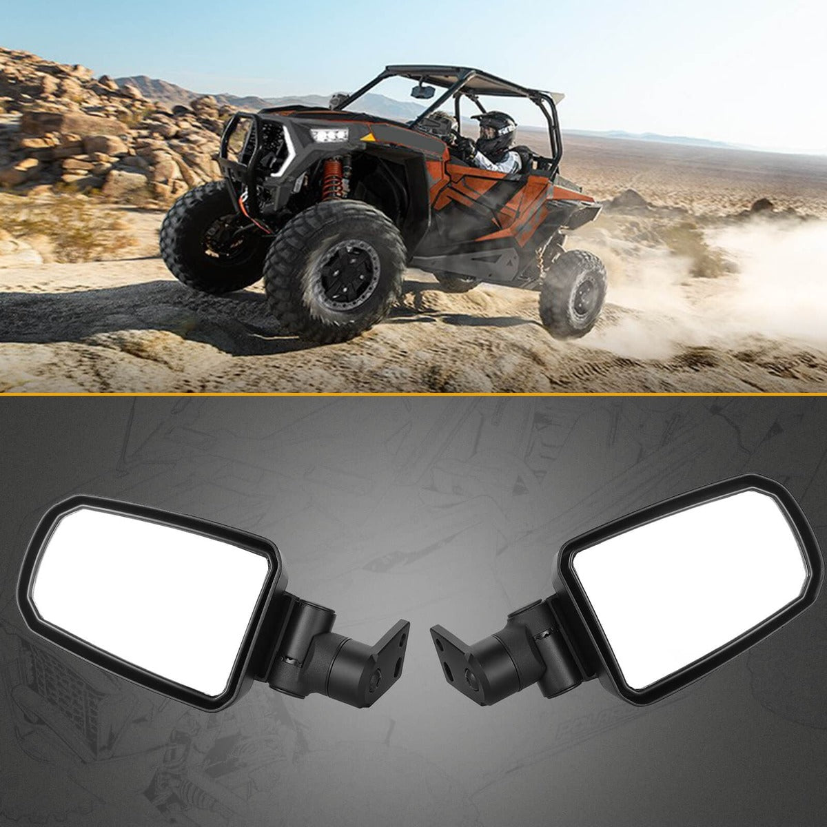 Kemimoto Polaris RZR XP 1000/ Turbo Folding Side Mirrors