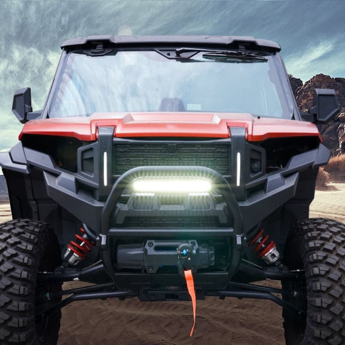 Kemimoto Polaris Xpedition ADV Front Mesh Grill w/ Accent Light