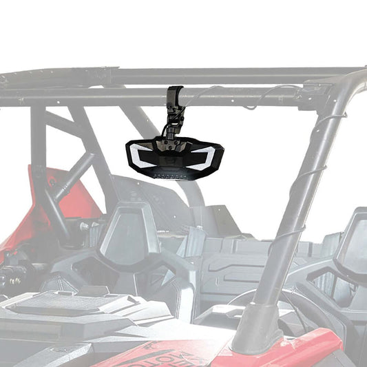 Kemimoto Rear View Mirror with Light Built-in Rechargeable Battery fit 1.65" -2" Roll Bar