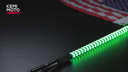 Kemimoto Can-Am Maverick X3 UTV/ATV/Boats 2Pcs 3ft COB Whip Lights w/App & Remote Control