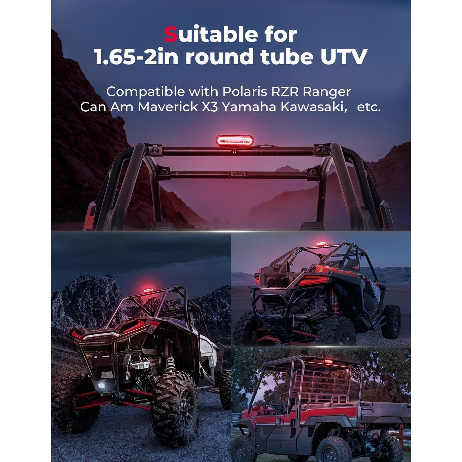 Kemimoto Can-Am Maverick X3 UTV Universial LED Chase Brake Tail Lights